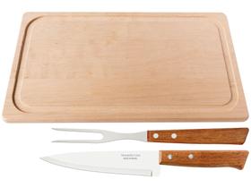 Kit Churrasco Tramontina Natural 3 Peças - com Tábua Kit Churrasco Tramontina Natural 3 Peças - com Tábua
