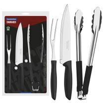 Kit churrasco tramontina plenus 3 pecas inox marrom 23498449