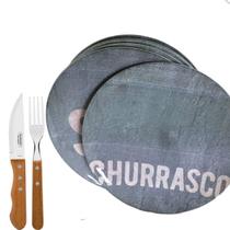 Kit churrasco tramontina pratos c/ talheres