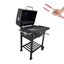 Kit Churrasqueira a Carvão com Tampa Torino com Pegador para Churrasco Brinde Termômetro Digital Espeto