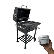 Kit Churrasqueira a Carvão com Tampa Torino com Triturador de Carne Brinde Termômetro Digital Espeto