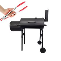 Kit Churrasqueira a Carvão Pit Smoker Napoli 2 Cubas com Pegador Brinde Termômetro Digital Espeto