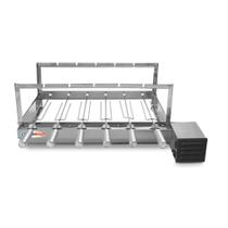 Kit Churrasqueira Gira Grill 6 Espetos Inox Giratória Reforçada + 1 Espeto Grelha + 3 Grelhas Auxiliares 18x46cm
