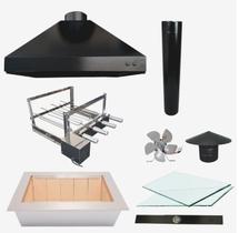 Kit Churrasqueira gourmet 80CM c/ grill elétrico - PRETO Kit Churrasqueira gourmet 80CM c/ grill elétrico - PRETO