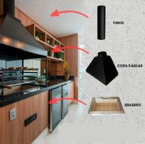 Kit Churrasqueira gourmet 80CM S/Grill - PRETO