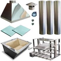 Kit Churrasqueira Gourmet Completa Inox Litoral 304 Grill Elevatório 5 Espetos 1579 M Kit Churrasqueira Gourmet Completa Inox Litoral 304 Grill Elevatório 5 Espetos 1579 M