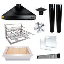 Kit Churrasqueira Gourmet Completa Mod. Três Águas Preta com Suporte L Kit Churrasqueira Gourmet Completa Mod. Três Águas Preta com Suporte L