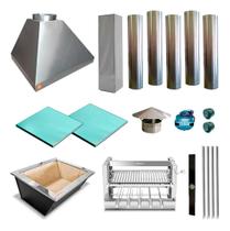 Kit Churrasqueira Gourmet Makeer Inox 430 5 Dutos Com Capa 2227 M