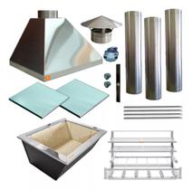 Kit Churrasqueira Gourmet Makeer Inox Grill S. Fundo 370 G