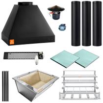 Kit Churrasqueira Gourmet Makeer Preta Grill S. Fundo 360 M Kit Churrasqueira Gourmet Makeer Preta Grill S. Fundo 360 M