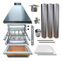 Kit Churrasqueira Gourmet média Inox 3 tubos