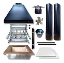 Kit Churrasqueira Gourmet Média Preto 2 tubos