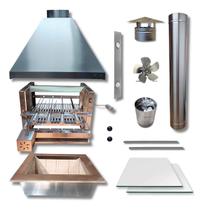 Kit Churrasqueira Grill Elevação Coifa Inox 80x60 Braseiro