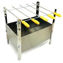 Kit Churrasqueira Inox Desmontável + 5 Espetos