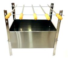 Kit Churrasqueira Inox Desmontável + 5 Espetos