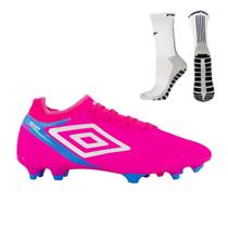 Kit Chuteira Campo Umbro Adamant Top Speed Club + Meia Antiderrapante Branca