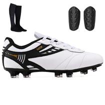 Kit Chuteira Futebol Campo/Trava + Meião e Caneleira Adulta Kit Chuteira Futebol Campo/Trava + Meião e Caneleira Adulta