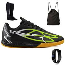 Kit Chuteira Futsal Sintetica Futebol Salao Quadra + Mochila Meião Relogio Adulto Kit Chuteira Futsal Sintetica Futebol Salao Quadra + Mochila Meião Relogio Adulto