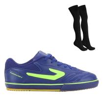 Kit Chuteira Futsal Topper Dominator 3 Infantil + Meião