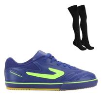 Kit Chuteira Futsal Topper Dominator 3 Infantil + Meião Kit Chuteira Futsal Topper Dominator 3 Infantil + Meião