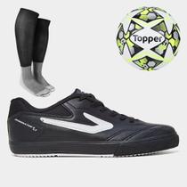 Kit Chuteira Futsal Topper Dominator 3 Lt + Bola + Meião