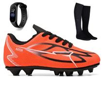 Kit Chuteira Infantil Futebol Meninos Trava Campo Grama Natural + Meião + Relogio Kit Chuteira Infantil Futebol Meninos Trava Campo Grama Natural + Meião + Relogio