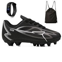 Kit Chuteira Infantil Futebol Meninos Trava Campo Grama Natural + Mochila + Relogio