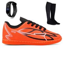 Kit Chuteira Infantil Futsal Meninos Quadra Futebol de Salão + Meião + Relógio Kit Chuteira Infantil Futsal Meninos Quadra Futebol de Salão + Meião + Relógio