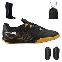 Kit Chuteira pra Quadra Futsal + Mochila + Meião e Caneleira