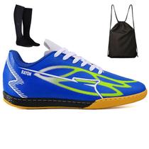Kit Chuteira Sintetica Futsal Futebol Quadra Salao + Mochila + Meião Adulto Kit Chuteira Sintetica Futsal Futebol Quadra Salao + Mochila + Meião Adulto