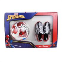 Kit chuteira tênis infantil futsal bola homem aranha marvel