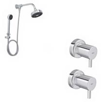 Kit Chuveiro Acqua Plus C/ Desvi + 2 Acab De Registro Link Deca Kit Chuveiro Acqua Plus C/ Desvi + 2 Acab De Registro Link Deca