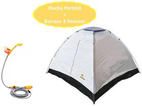 KIT CHUVEIRO DUCHA PORTÁTIL CAMPING ELÉTRICA 12V CARRO GHS12V + Barraca Atena 3P Nautika - Globalmix