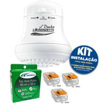 Kit Chuveiro Elétrico Maxi Ducha Ultra 5500W 220v Lorenzetti + Conector De Emenda + Fita Veda Rosca