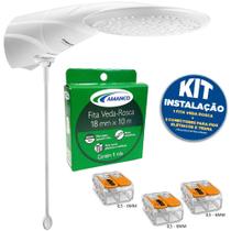 Kit Chuveiro Eletrônico Advanced 7500W 220v + Conector De Emenda + Fita Veda Rosca