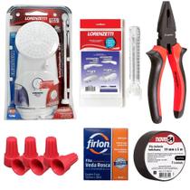 Kit chuveiro lorenzett top jet elétri 220x7500w + instalação