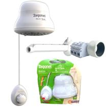 Kit Chuveiro Master Banho Ducha Eletrônica Completo 6800w 220v Zagonel Kit Chuveiro Master Banho Ducha Eletrônica Completo 6800w 220v Zagonel