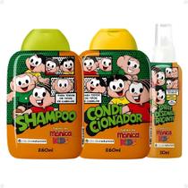 Kit Cia da Natureza Turma da Mônica Kids: Shampoo, Condicionador e Spray Desembaraçante