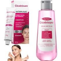 Kit Cicatricure Água Micelar Gel Creme Facial Antissinais