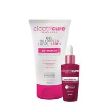 Kit Cicatricure Porcelana 3 em 1 Antimarcas Peeling Gel Sérum (2 produtos)