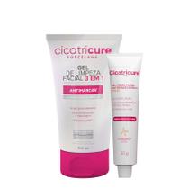 Kit Cicatricure Porcelana 3 em 1 Antissinais Gel Creme (2 produtos)