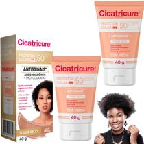 Kit Cicatricure Protetor Solar Cor Media Ácido Hialurônico