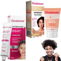 Kit Cicatricure Protetor Solar Facial FPS50 Cor Media Creme Antissinais Antirrugas Linhas Expressão Kit Cicatricure Protetor Solar Facial FPS50 Cor Media Creme Antissinais Antirrugas Linhas Expressão