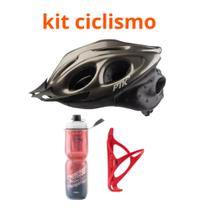 Kit ciclismo (capacete/garrafa/suporte)