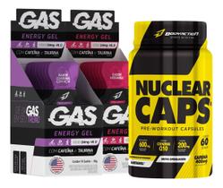 Kit Ciclista 2x Gas Energy Gel 20 Sache + Pré Treino Nuclear - Bodyaction