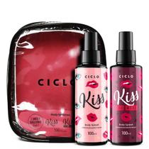 Kit Ciclo Kiss Body Splash 100ml e Kiss You More Body Splash 100ml e Estojo Kit Ciclo Kiss Body Splash 100ml e Kiss You More Body Splash 100ml e Estojo