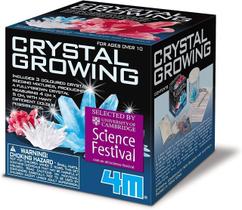 Kit científico 4M Crystal Growing com 3 cristais coloridos para crianças com mais de 10 anos