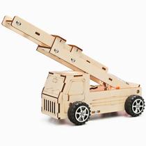 Kit científico: caminhão de bombeiros DIY de madeira para crianças com mais de 8 anos Kit científico: caminhão de bombeiros DIY de madeira para crianças com mais de 8 anos