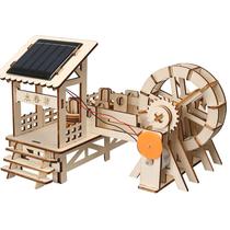 Kit científico: moinho de água solar de madeira com painel solar para crianças Kit científico: moinho de água solar de madeira com painel solar para crianças