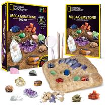 Kit científico NATIONAL GEOGRAPHIC Mega Gemstone Dig Kit para crianças Kit científico NATIONAL GEOGRAPHIC Mega Gemstone Dig Kit para crianças